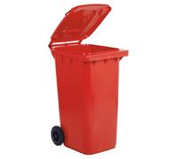 Bidone Quadro Nettezza Urbana con Ruote 240 l 72 CMX58X106H Rosso Ics