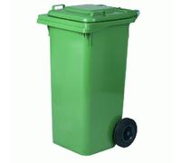 BIDONE QUADRO NETTEZZA URBANA CON RUOTE LT.120 cm.48x57x95h. verde ICS