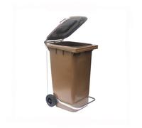 BIDONE RACCOLTA DIFFERENZIATA CARRELLATO 240LT +PEDALE+ANELLO+ASTE VARI COLORI