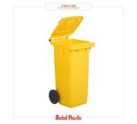 Bidone monocolore a due ruote per raccolta differenziata - 120 litri