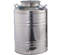 BIDONE CONTENITORE FUSTO OLIO SANSONE 50LT IN ACCIAIO INOX 18/10 MADE IN ITALY