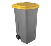 Bidone Spazzatura Carrellato Ottanta Grigio Giallo 80lt - Raccolta Differenziata