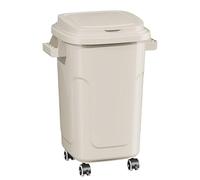 Bidone Spazzatura Esterno,Pattumiera for Raccolta Differenziata, Coperchio,Ruote,Plastica Resistente,Flessibile, Indeformabile e Impilabile, Resiste a Tutte Le Temperature, Rettangolare(White-1,43L)