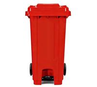 Bidone Spazzatura Esterno,Pattumiera for Raccolta Differenziata, Coperchio,Ruote,Plastica Resistente,Flessibile, Indeformabile e Impilabile, Resiste a Tutte Le Temperature, Rettangolare(Red,240L)