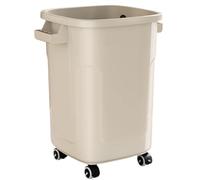 Bidone Spazzatura Esterno,Pattumiera for Raccolta Differenziata, Coperchio,Ruote,Plastica Resistente,Flessibile, Indeformabile e Impilabile, Resiste a Tutte Le Temperature, Rettangolare(White-2,61L)