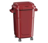 Bidone Spazzatura Esterno,Pattumiera for Raccolta Differenziata, Coperchio,Ruote,Plastica Resistente,Flessibile, Indeformabile e Impilabile, Resiste a Tutte Le Temperature, Rettangolare(Red-1,43L)