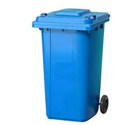 Bidone Spazzatura Esterno,Pattumiera per Raccolta Differenziata, Coperchio,Ruote,Plastica Resistente,Flessibile, Indeformabile e Impilabile, Resiste a Tutte Le Temperature, Rettangolare(Blue,100L-2)