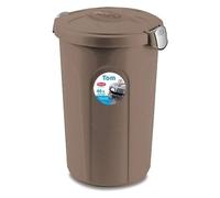 Stefanplast Bidone con Coperchio Tom 46 Litri Tortora con Maniglie e Chiusura con Clip - beige 8003507705265