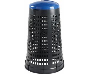 BIDONE TRESPOLO DIAMETRO 58, ALTEZZA 90, LITRI 100 CON COPERCHIO BLU CESTO CESTI