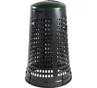 BIDONE TRESPOLO DIAMETRO 58, ALTEZZA 90, LITRI 100 CON COPERCHIO VERDE CESTO CES