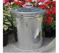 BIDONE ZINCATO 62 LITRI LT PER ESTERNO CON COPERCHIO INOSSIDABILE GIARDINO