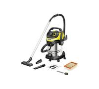 Kärcher aspiratore solidi liquidi WD 7 Control P S 30/6/35/T, sistema intelligente di controllo filtro, telecomando, presa integrata, funzione soffiaggio, 1400 W, serbatoio in acciaio inox: 30 l
