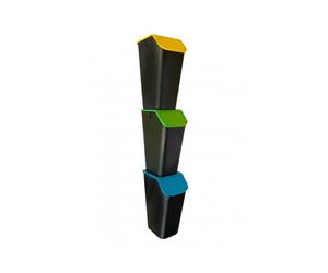 Bidoni Blu Giallo Verde con Filtro Set Practic BINI 3x35l Pattumiere da Cucina