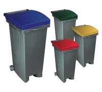 I.C.S. Pattumiera Differenziata Bidone Spazzatura con Coperchio e Ruote Capacit 80 Litri cm. 38x50x80 h colore Giallo - C656083
