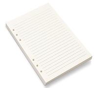 Bidponds Carta a righe formato A5, 6 fori, per raccoglitori Filofax A5, fogli sfusi a righe da 8 mm, 80 fogli/160 pagine, 14 x 20 cm, beige