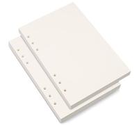 Bidponds Carta bianca formato A5, ricarica A5, carta di riempimento A5, 6 fori, ricariche di carta bianca per agenda Filofax A5, quaderni, appunti, 80 fogli/160 pagine, 14 x 20 cm, beige (2)