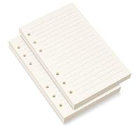 Bidponds Carta di ricarica A6, 6 fori a righe per raccoglitori personali Filofax A6, fogli sfusi a righe da 8 mm, 80 fogli/160 pagine a righe, 10,4 x 16,8 cm, beige (2)