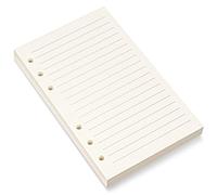 Bidponds Carta di ricarica A6, 6 fori a righe per raccoglitori personali Filofax A6, fogli sfusi a righe da 8 mm, 80 fogli/160 pagine a righe, 10,4 x 16,8 cm, beige (1)