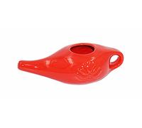Biebri Neti Pot - Caraffa per pulizia nasale, brocca in ceramica, 250 ml, colore: rosso