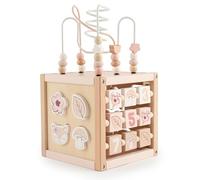 Bieco Berry - Cubo motorio, cerbiatta Ella formato XXL, in legno sostenibile FSC®, giocattolo per bambini, a partire da 1 anno, cubo di attività Montessori