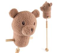 Bieco Cavallo a spina per bambini, orso Mika | hobby Horse cavalli | Ruote per cavalli | Bastone per cavalli | Accessori per bambini