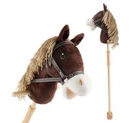 BIECO Cavallo Bastone Bambino Coco | Hobby Horse | Cavallo da Battaglia a Montare | Teste di Bellissimi Cavalli bastoni per Bambini