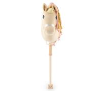 BIECO Cavallo di Legno Unicorno Aurora | Hobby Horse | Cavallo su Bastone con Ruote | Cavalcabile in Legno | Morbidi Cavalli Gioco per Bambini e Neonati