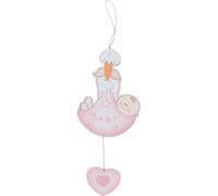 Bieco - Ciondolo a forma di cicogna, colore: Rosa