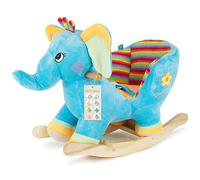 BIECO Dondolo Bambini Peluche Elefante, 60 cm | Cavallo a Dondolo per Bambini | Cavalluccio per Bambini | Cavallino a Dondolo Bambini Cavalluccio a Dondolo Bambini 1 Anno Cavallo Dondolo Bimba