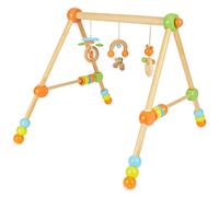 Bieco Gioca a trapezio | Arco da gioco per bambini - Figure, sonagli, palle - Regolabile in altezza | Arco da gioco in legno per bambini | Gioca a trapezio in legno | Baby Mobile | Centro attività Baby Gym | Giocattoli di legno Baby