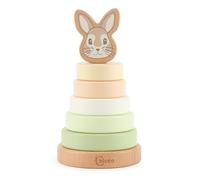 Bieco Hase Fine - Torre impilabile per bambini, in legno, FSC, 19 cm, a partire da 1 anno, 7 pezzi, Green Mix 10 x 10 x 18,5 cm