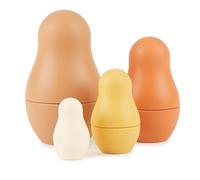 BIECO Matrioska per Bambini in Silicone Chocolate Bliss | Costruzioni Morbide gioco Neonato 6-9 Mesi Bimba 12 Mesi