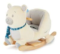 Bieco Peluche a forma di orso polare, 60 cm, per bambini, con cintura di sicurezza, altalena per bambini, altalena per bambini, a partire dai 9 mesi, in legno