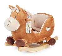 BIECO Peluche Cheval à Bascule Calimero 60cm | Chaise à Bascule pour Enfants avec Ceinture de sécurité | balançoire Bébé | balançoire Petit Enfant | Animal à Bascule Bébé | balançoire Bébé