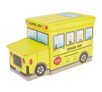 Bieco Scatola Porta Giochi Bambini Contenitore Scuolabus Box Giocattolo Cesta Bambina Bambino Regalo Neonato Scatola Salvaspazio Baule Organizer Cameretta con Coperchio Morbido Due Scompartimenti