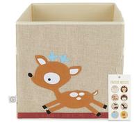 Bieco Scatola portaoggetti per bambini, motivo REH, pieghevole, ca. 36 l, carina scatola giocattolo per scaffale Kallax, scatola portaoggetti 33 x 33 x 33 cm, contenitore Kallax per riporre giocattoli