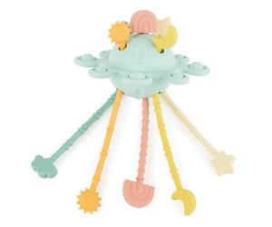 Bieco Silicone Activity Planet Eucalyptus | Montessori Giocattoli per bambini 1 anno | UFO Giocattoli motorio