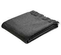 Biederlack Britta Coperta, Lana, Grigio Carbone, A Una Piazza e Mezza, 170 x 130 cm
