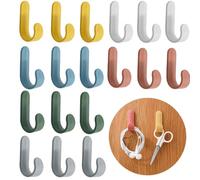 BieFuSin Gancio Adesivo da Parete，24 Pezzi Gancio da Parete Adesivi, Ganci Bagno Ganci Portasciugamani Plastica Ganci per Cucina Bagno Soggiorno，6 Colori