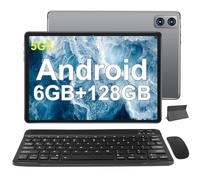 Biegedy Tablet 10 pollici Android Tablet PC 6GB RAM + 128GB ROM + TF 512GB Octa-Core 2.0 GHz, 8000mAh | 5G WiFi | Bluetooth5.0 | 1280 * 800 Pixel | 5MP+13MP, Tablet con Tastiera e Mouse Grigio