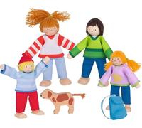 GOKI 51863 Flexible Puppets Camping Familiy, Multicolor