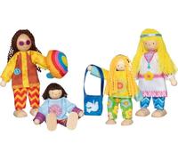 Biegepuppen Familie Love & Harmony: Höhe: ca. 10 -12 cm, Holz und Textil, 4 Teile, per Set