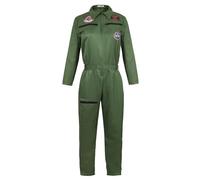 BIEGMAI Tuta militare da uomo per adulti, per Halloween, da pilota da combattente, costume cosplay (donna, XL)