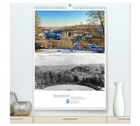 Bielefelder Fotomotive heute und damals mit historischen Ereignissen (hochwertiger Premium Wandkalender 2026 DIN A2 hoch), Kunstdruck in Hochglanz: Vergangenheit und Gegenwart Bielefelds
