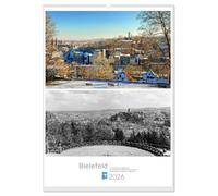 Bielefelder Fotomotive heute und damals mit historischen Ereignissen (Wandkalender 2026 DIN A2 hoch), CALVENDO Monatskalender: Vergangenheit und Gegenwart Bielefelds