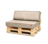 Bielik Cuscini per Pallet 120x80 Set per Divano Pallet, Impermeabili Cuscino Pallet Prodotto nell'UE, Cuscini da Giardino 2 Parti Set (Beige Chiaro)