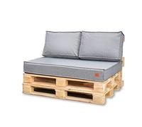 Bielik Cuscini per Pallet 120x80 Set per Divano Pallet, Impermeabili Cuscino Pallet Prodotto nell'UE, Cuscini da Giardino 3 Parti Set (Grigio)