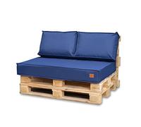 Bielik Cuscini per Pallet 120x80 Set per Divano Pallet,Impermeabili Cuscino Pallet Prodotto nell'UE, Cuscini da Giardino 3 Parti Set (Blu Scuro)