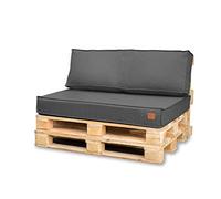 Bielik Cuscini per Pallet 120x80 Set per Divano Pallet, Impermeabili Cuscino Pallet Prodotto nell'UE, Cuscini da Giardino 2 Parti Set (Grigio Scuro)