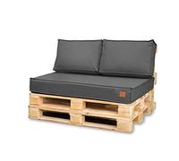 Bielik Cuscini per Pallet 120x80 Set per Divano Pallet | Impermeabili Cuscino Pallet Prodotto nell'UE | Cuscini da Giardino 3 parti Set Grigio Scuro